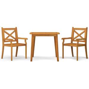 Juego de Comedor de Jardín de Madera de Acacia Sólida con Acabado en Aceite, Colección de Madera Natural - Product Image 2