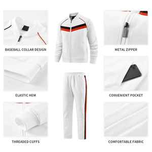 Conjunto Deportivo de Felpa 100% Algodón de 500 GSM, Sudadera con Cremallera y Pantalones Deportivos para Hombre, Colores Sólidos, Diseño Personalizado - Product Image 2