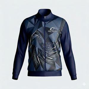 Printed Cotton Men's Stand Collar Streetwear Zipper Jacket With Pocket Standard Thickness Windproof Winter Fashion - Product Image 2