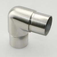 Accessoires de rampe d'escalier en acier et acier inoxydable du fabricant : Connecteurs coudés à rotule à 90 degrés pour main courante ronde