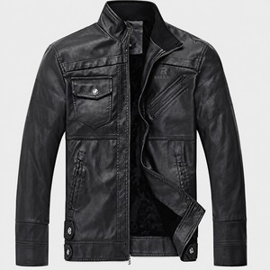 RELEVO New <b>Men's</b> Leather <b>Jackets</b> Spring Casual Motorcycle PU <b>Jacket</b> Biker Vintage Zipper Hooded <b>Warm</b> - Product Image 5