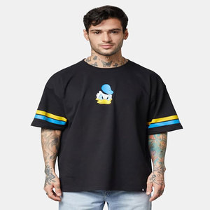 เสื้อยืดแฟชั่นฤดูร้อน 230gsm ผ้า 100% แอซิดวอช ทรงเปิดไหล่ แขนสี่ส่วน สไตล์วินเทจแนวสตรีท - Product Image 2
