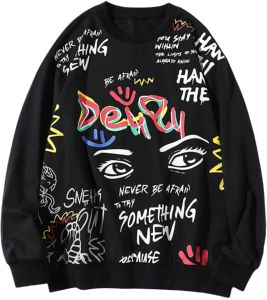 Sweat-shirt surdimensionné en coton 100% avec logo personnalisé, molleton épais, col rond, pull uni, streetwear, approvisionnement en gros, hiver, homme - Product Image 1