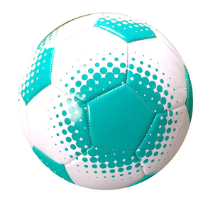 Custom Size 5 Machine Stitched Soccer Ball Teal Green Training Football Durable PVC Promotion Match Ball For Kids Adults - Product Image 1