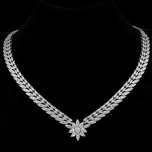 AMBER JEWELS - Collar de Eslabones Cubanos de Moissanita Premium, Plata 925, Chapado en Oro/Plata, Cadena de Lujo, Certificado IGI, 12 GM - Product Image 1