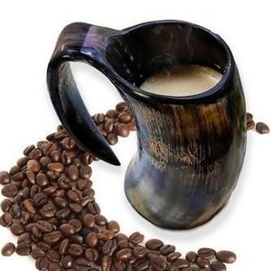 Traditional Viking Horn Mug Handmade Buffalo Horn Eco-Friendly <b>Beer</b> Cup Natural Polished Drinking Vessel Bohemian Style - Product Image 2