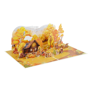 Fall Forest 3D Pop Up Greeting Card <b>Handmade</b> Autumn Theme <b>Paper</b> Craft Invitation Gift Card Wholesale Supply - Product Image 5