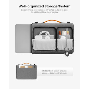 Bolsos para portátil de color gris claro para hombres y mujeres, resistentes a los arañazos, cómodos y duraderos, con almohadilla para el hombro, respetuosos con la piel, para hombres y mujeres - Product Image 2