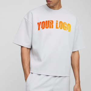 Men Solid Color Cotton Shorts Set <b>Mid</b> Waist Elastic Breathable Casual Wear White T Shirt Bermuda Shorts Outfit Silk Screen - Product Image 4