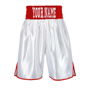 Custom Unisex Boxing Shorts Black Red Waistband Heat Transfer Printing Quick Dry Breathable Spandex/Nylon <b>Martial</b> <b>Arts</b> <b>Wear</b> - Product Image 4