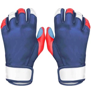 Split Finger Baseball Gloves Blue <b>Red</b> White Half Finger Synthetic Material Hook And Loop Closure For Adults All Seasons - Product Image 1