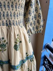 Vestido indio de algodón estampado a mano, muy vendido, 100% bordado floral, estilo casual, largo maxi, a precio de fábrica. - Product Image 5