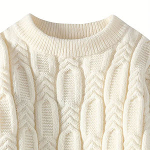 Suéter de Cuello Redondo de Algodón Orgánico Premium para Hombre, Suéter Clásico de Punto Acanalado Suave, Sudadera Informal de Color Sólido, Manga Larga - Product Image 5