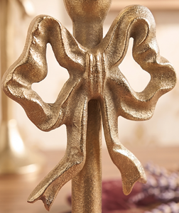 Modern Taper Candle <b>Holder</b> <b>Bow</b> Knot Design Eco-Friendly Durable Handmade Gold Color Metal Home Decoration Wedding Easter - Product Image 3