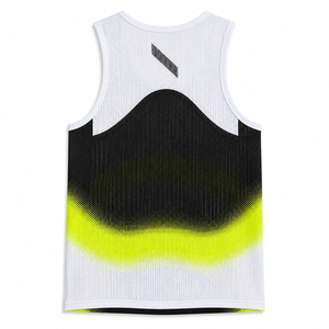 TwillSports <b>Men's</b> Breathable Mesh Tank Top Gradient Dot Print Sporty O-Neck Sleeveless <b>Vest</b> <b>White</b> Black Yellow - Product Image 2