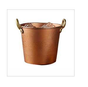 Seau à glace 100% cuivre, artisanat, rond, avec poignée en laiton, haute qualité, pour bar. - Product Image 1