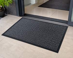 Tapis de porte en boucle de polypropylène avec envers en caoutchouc, antidérapant, robuste, pour l'extérieur et l'intérieur, tapis de sol en polypropylène, paillasson - Product Image 2