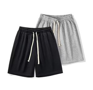 Pantalones Cortos Bermuda Casuales para Hombre, de Color Sólido, con Cordón Ajustable, Cintura Media, Transpirables, en Negro y Gris, 100% Algodón, de Secado Rápido - Product Image 1
