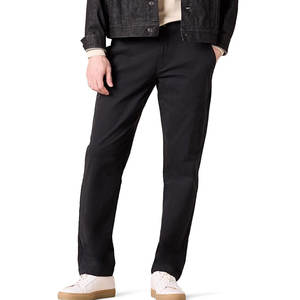 Pantalon décontracté pour homme, coupe droite, extensible, kaki noir, confortable, mélange de coton, pantalon de travail, pantalon décontracté slim, pantalon de bureau tendance - Product Image 1