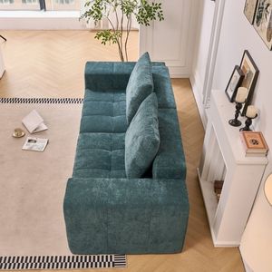 Divano Moderno Minimalista Stile Schneier con 2 Cuscini, Verde, per Soggiorno o Ufficio - Product Image 2