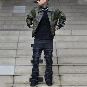 High Quality <b>Men's</b> Leather <b>Jackets</b> <b>Camo</b> Genuine Leather <b>Jacket</b> for <b>Men</b> Pu Leather <b>Jacket</b> - Product Image 5