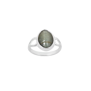 Natural <b>Cat's</b> Eye Oval Cut Gemstone Bezel Setting Classic Wedding <b>Ring</b> | 925 Sterling Silver Handmade - Product Image 4