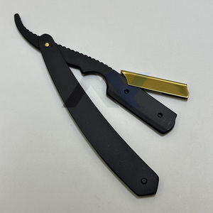 Meilleur rasoir manuel noir mat avec clip doré, système de verrouillage pivotant, lames remplaçables pour l'épilation et l'entretien, couteau de rasage - Product Image 5