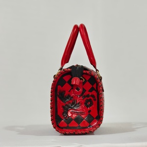 Bolso de Hombro de Diseño Duradero con Cierre de Cremallera y Patrón de Tablero de Ajedrez, de Cuero Floral Hecho a Mano de Alta Calidad y Lujo - Product Image 2