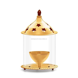 Latón Akhand Jyoti Diya-Diseño Art Deco colgante para Diwali y celebraciones de bodas - Product Image 1