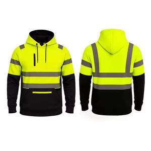 Vente en gros de sweats à capuche à manches longues réfléchissants de sécurité à haute visibilité ANSI Classe 2 avec éclairage LED, imperméables, pour les travailleurs et les géomètres - Product Image 3