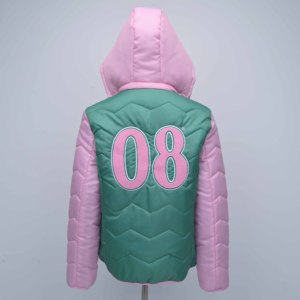 Premium Quality Custom Manufacture <b>Jacket</b> Women's Winter Hooded Full Sleeve Zipper Front Embroidered Logo Green <b>Pink</b> Outerwear - Product Image 5