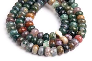 Cuentas sueltas de ágata india multicolor natural de grado rondelle para la fabricación de joyas, pulseras, collares y bricolaje. - Product Image 5