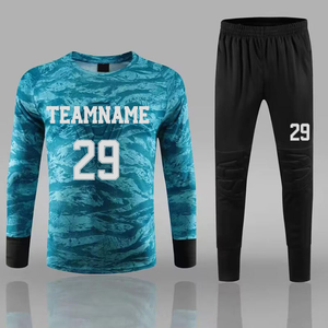 เสื้อผู้รักษาประตูฟุตบอลดีไซน์ใหม่ พิมพ์ลายดิจิทัล ชุดกรรมการฟุตบอลชาย ชื่อทีมสั่งทำได้ น้ำหนักเบา - Product Image 1