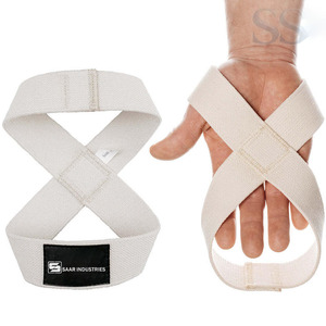 Sangles de musculation professionnelles en coton haute résistance en forme de 8 avec support de poignet pour soulevés de terre et accessoires de fitness pour la gym - Product Image 5