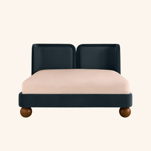 Luxury Solid Teak <b>Wood</b> <b>Bed</b> Frame Modern Minimalist Bedroom Furniture with Upholstered <b>Headboard</b> for Hotel Villa roject - Product Image 4