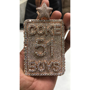 จี้เงินสเตอร์ลิง925วินเทจสีทอง14K เสริมด้วยเพชรโมอิสความชัดเจน VVS จี้และเครื่องประดับ RB - Product Image 1