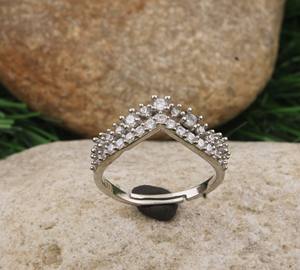 925 Sterling Silver Bezel Setting CZ Wedding <b>Ring</b> Dainty Minimalist <b>Open</b> Band Resizable Fine Jewelry Women Wholesale - Product Image 4