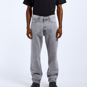 Men's Baggy <b>Jeans</b> Vintage Washed Straight Leg Denim Pants <b>Embroidered</b> Loose Fit Hip Hop Casual Trousers - Product Image 4