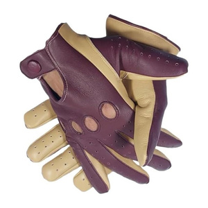 Gants de conduite professionnels en cuir véritable, confortables et respirants, avec coutures durables - Product Image 6