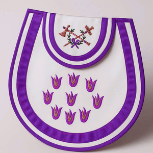 Delantal de Gran Logia con Trenza Dorada, Delantal de Alto Sacerdote, Delantal de Maestro Masón con Diseño de Keystone - Product Image 6