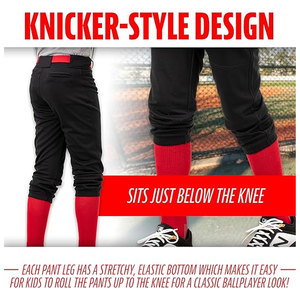 Youth <b>Baseball</b> Softball Pants Knee Style Athletic Uniform Pants for Boys Girls Durable Breathable Sports - Product Image 4