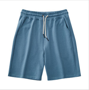 Pantalones Cortos Deportivos de Algodón/Poliéster Personalizados al por Mayor, Pantalones Cortos Deportivos Sólidos de Felpa para Hombre, Transpirables, de Secado Rápido, Servicio OEM - Product Image 4