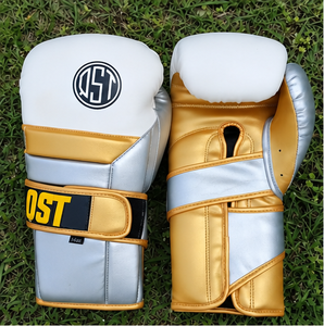Gants d'entraînement de boxe professionnels en cuir PU, avec protection rembourrée des jointures, sangle de poignet réglable en Velcro, respirants - Product Image 1