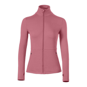 Ladies Lightweight Breathable <b>Yoga</b> <b>Jacket</b> Full Zip Stand Collar Thumbholes Regular Fit Four-Way Stretch Spandex/Nylon Material - Product Image 3
