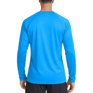 Men Blue Full Sleeve <b>Rash</b> <b>Guard</b> Quick Dry Polyester Sport Top Adult Fitness Shirt Compression Shirt BJJ <b>MMA</b> <b>Rash</b> <b>Guards</b> - Product Image 2