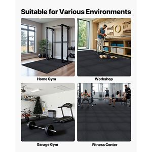 Ensemble de 24 tapis de sol en mousse EVA haute densité pour exercices, 24 x 24 x 0,56, revêtement de sol protecteur, emboîtable, en caoutchouc souple pour le fitness - Product Image 6