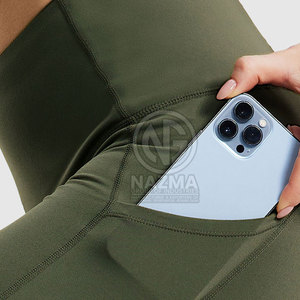 Pantalon de yoga pour femme de qualité supérieure, taille haute élastique, couleur unie, personnalisable, respirant, en Spandex/Polyester, résistant, nouvelle arrivée - Product Image 5
