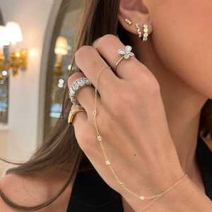 Lab Grown Diamond Bar Stud <b>Earring</b> <b>Post</b> With Push Back Minimalist Small Vertical 3 Stone Everyday Wear Studs 14K 18K Solid Gold - Product Image 4