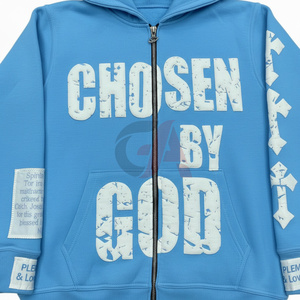 Nouvelle Arrivée 2026 – Sweat à Capuche Zippé Homme Effet Délavé, 100% Coton Molletonné Imprimé, Grammage Lourd, Confortable - Product Image 3