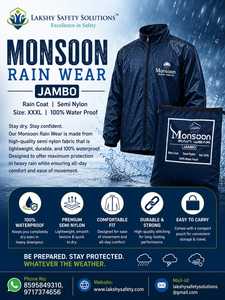 Imperméable de pluie Monsoon bleu semi-nylon taille unique en provenance de l'Uttar Pradesh - Product Image 1